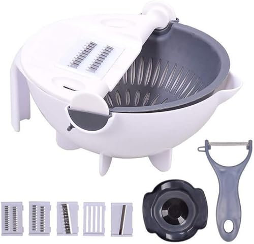 Deals Ofertas Cortador de verduras con escurridor, cortador de verduras multifunción