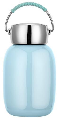 XUDREZ Mini Insulated Stainless Steel Water Bottle,9oz/260ml Small Vacuum Metal Water Bottle Leak Proof Flask for Sports Juice Milk Tea Vacuum Hot and Cold Water Coffee Bottle Blue