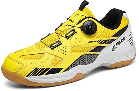 Ybberik Zapatos de bádminton Ligeros, Zapatos de bádminton Transpirables con Cordones automáticos para Interiores