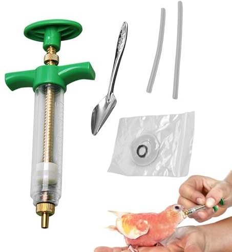 Inyector de líquido para pájaros y roedores - Juego de jeringa con Manguera de alimentación | Suministros para Loros, Palomas, facilita la alimentación y nutrición de Sus Mascotas