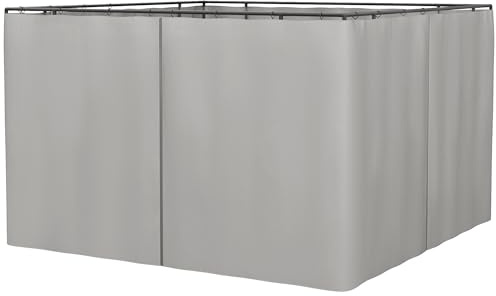 Outsunny 4 Paredes Laterales para Cenador 3x2 m Laterales de Carpa con Ganchos Cortinas sin Ventanas Reemplazo Lateral para Carpa de Jardín Exterior Fiesta Gris Claro