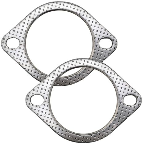 YGQ 3 Inch 76mm Exhaust Gasket 2 Bolt for Muffler Flange Manifold High Temperature Graphite w/Fire Ring 2 Pcs