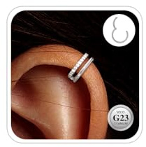 G23 Titane Piercing Helix Conch Oreille Septum Anneau Nez Argent 16G 8MM