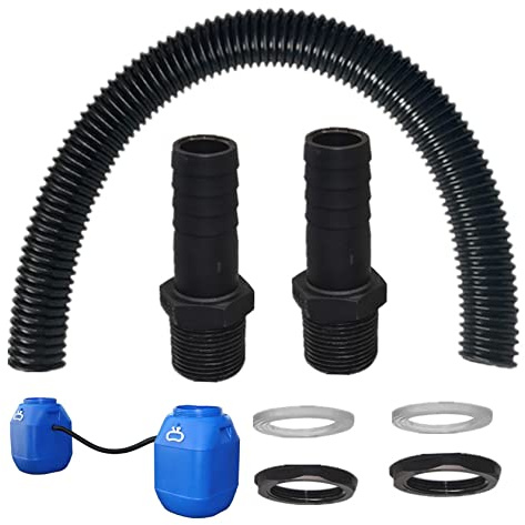 Kit de conexión de agua de agua Kit de enlace de tubería de conector de de 0.5 m para unir los accesorios de tanques de barriles de lluvia 3pcs