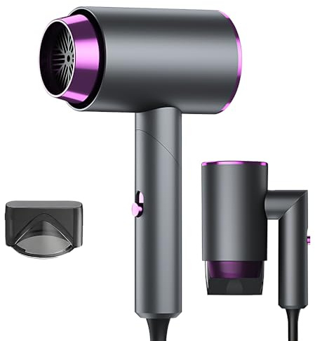 XPJBKC Secador Pelo Ionico, Mini Hair Dryer Travel, 800 W Secador Pelo Viaje con 3 Velocidades y Concentrador, Secador Viaje Plegable para Casa, Viajes, Salones
