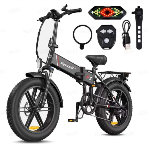 Bicicleta eléctrica plegable para adultos, cuadro de aluminio ligero, motor sin escobillas, batería extraíble, bicicleta eléctrica con neumáticos gruesos de 20X4.0, frenos hidráulicos de aceite, ped