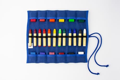 Morgenspruch Eurythmieversand Stiftemäppchen Rollmäppchen Waldorfschule Stockmar inkl. Stifte und Blöcke (blau)