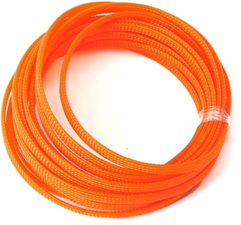 Othmro 16,4 ft/5 m PET erweiterbare geflochtene Kabelhülse, 0,6 cm Breite, flexibler Draht-Webstuhl, Kabel-Management-Hülse, Kabelabdeckung für Audio-Video-Kabelschutz von Haustieren (1 Stück, orange)