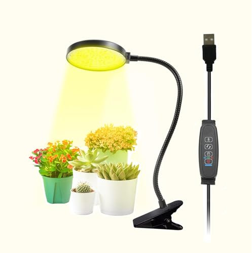 15W LED Grow Light, 78 LEDs Sunlike Full Spectrum Plant Lights with Timer, 5 Dimmable Levels, Auto On/Off, 360°Adjustable Gooseneck Waterproof Grow Lamp for Indoor Plants, Seedlings, Succulents