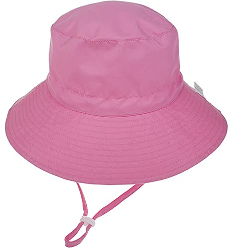 Malaxlx Unisexe Bob Bébé Enfant Chapeau de Soleil Rose Chapeau de Pêcheur Nourrisson Chapeaux de Seau Large Bord Chapeau de Plage Visière pour 6-24 Mois Fille Garçon