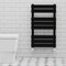 Warmehaus Toallero calefactable de panel plano negro de 800 x 450 mm con diámetro de tubo de 68 mm