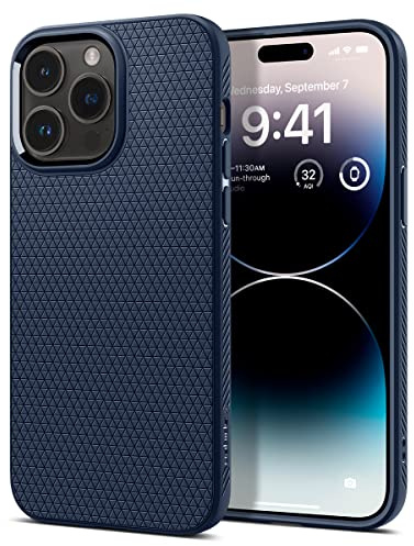 Spigen Liquid Air Hülle Kompatibel mit iPhone 14 Pro -Navy Blue