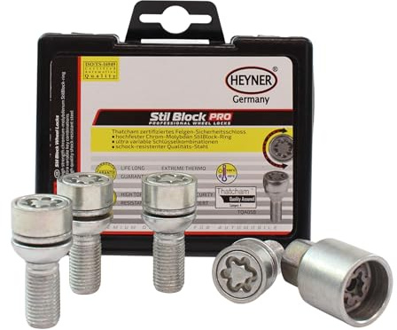 Fits Porsche Boxster Models Heyner Germany Stil Block PRO Locking Wheel Bolts 14x1.5x27 199/5