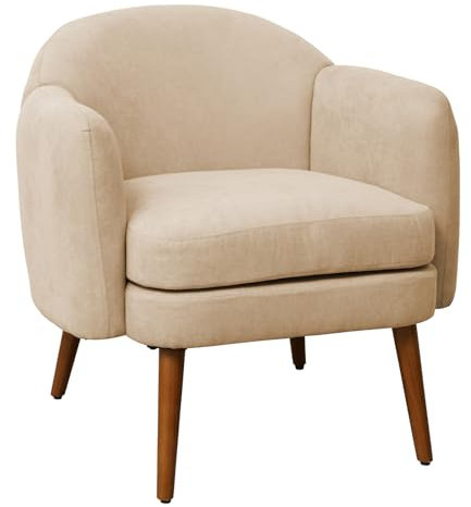 SVITA Johan Sessel Loungesessel Polstersessel Gummiholzbeine Armlehnen gepolstert modern skandinavisch Wohnzimmer Wintergarten Beige