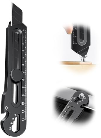 Schweres Mehrzweck Gebrauchsmesser, 2024 Profi Cuttermesser, Edelstahl Universalmesser, Multifunktionales Mehrzweck Teppichmesser Druckguss Cutter Messer (1, Schwarz)