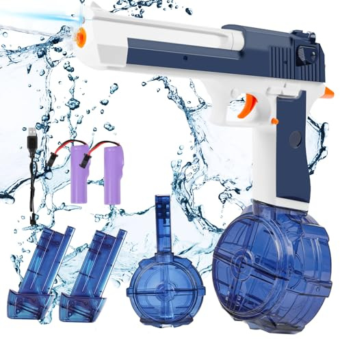 OSDUE Pistola ad Acqua Elettrica, Fino a 32 FT Pistole ad Acqua Potenti a Lunga Distanza, Pistola ad Acqua Elettrica per Adulti, Spiaggia Estiva Festa giocattolo Blaster Ad Acqua 120cc+435cc