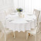 Romanstile Tischdecke rund 160 cm Weiss abwaschbar und wasserabweisend Weihnachten Tischtuch Tischwäsche Table Cloth für Party,Cafe,Restaurant,Esszimmer,Garten,Outdoor,Draußen,4-6 Personen geeignet