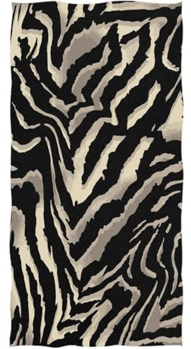 Duschtücher Schwarzes Zebra Leopard Schlangenhaut Zebramuster Reisehandtuch Saugfähiges Strand Handtuch Erwachsene Fitnesshandtuch, Für Schwimmbad, Schwimmen, 40x70cm