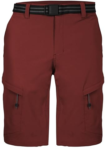 killtec Hombre Pantalones Cortos funcionales/Pantalones Cortos con cinturón KOS 11 MN BRMDS, Ziegelrot, 54, 42826-000