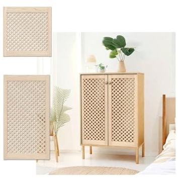 Agritrade AK Pinewood Lattice Louvre Cabinet Door - Natural - Rustic - DIY Projects - Ready to Paint, Stain, or Varnish