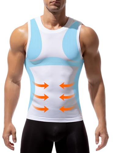 Arjen Kroos Débardeur Compression Homme Minceur Gainant Ventre Plat, S~XXL | Maillot de Corps, Gilet de Sport sans Manches, 10-15 mmHg Compression Légère, Respirant, pour Sport Quotidien Bureau