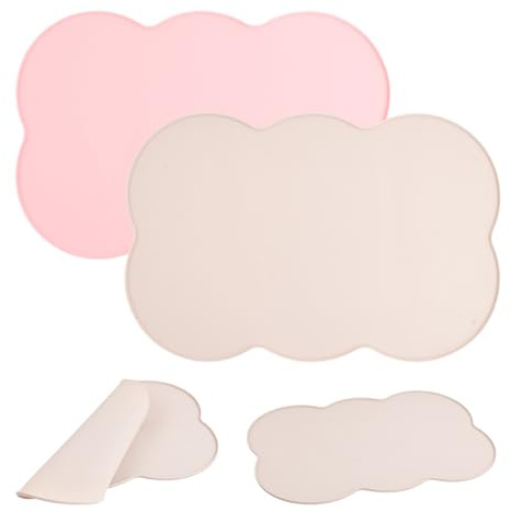 2 Pezzi Tappetino Ciotola Cani e Gatti in Silicone 39.5×26 cm, Impermeabile Antiscivolo con Bordi Rialzati, Sottociotola per Cibo e Acqua per Animali Domestici, Facile da Pulire
