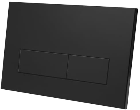 Fixnorex Placca di comando WC compatibile con Geberit Sigma 01/20/30, UP300 & UP320, doppio scarico, 246 × 164 mm, completa di set di leve e telaio di montaggio（Nero Opaco）