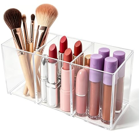JJQHYC Porta Pennelli Make Up Organizer da Scrivania in Acrilico Trasparente Portapenne Portapennelli Trucco per Bagno Ufficio