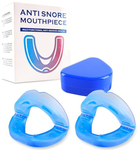 KAFZEL 2 Pezzi Apparecchi ortodontici + 2 Pezzi Scatola di immagazzinaggio, Unisex protezioni per i denti, Mascherine dentali a doppio strato superiori e inferiori, Facile da usare