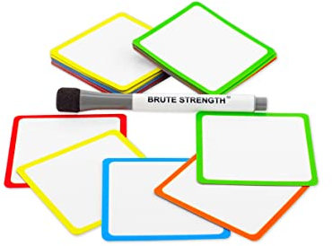 25 Beschreibbare Magnete 7,5 x 7,5 cm - mit farbigem Rahmen - mit Whiteboard marker für Scrum, Agile, Kanban oder Lean - Mix - 5 Farben