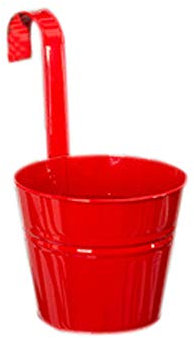 ZumZup Set di 2 vasi da fiori da appendere in metallo con gancio staccabile, secchio per fiori da balcone con foro di drenaggio, fioriera da parete, decorazione per la casa, giardino, decorazione per