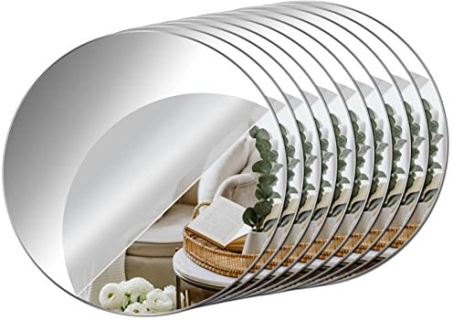 ZOOQUE Spiegelfolie Wandspiegel,10 Stück 30cm Runde Spiegel Acryl Selbstklebend Spiegel Wandaufkleber Wanddekoration DIY Dekospiegel Spiegel Wand