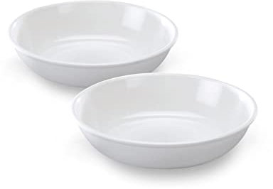 LucyBalu Melamin-Katzentoilette, hochwertiger Futternapf und Wassernapf, 2er Set, Weiß