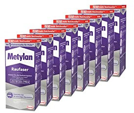 Metylan Raufaser, starker Tapetenkleister für Raufasertapete mit hoher Anfangsklebkraft, langlebiger & korrigierbarer Kleister mit Methylcellulose, 8x720g
