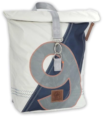 360° Grad Gabbiano zaino avvolgente tela bianco-blu, numero grigio chiaro, bianco, M