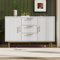 Zravenna Kommode mit Schubladen, Schubladenkommode mit 2 Türen und 3 Schubladen, Kommoden & Sideboards, Schlafzimmer Kommode, Weiß (Weiß-2)