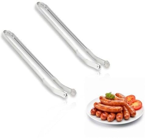 YongSral Pince Barbecue Roulette, 2 Pièces Pince Barbecue Rotative, Pince à Saucisse BBQ, Pince a Saucisse à Roulettes, Pinces à Barbecue pour Hot-Dog pour Retourner Saucisses, Steaks, Grill'up