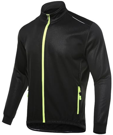 Cykeltröja med dragkedja för herr Fleece Cykel Cykel Ridjacka Herr Cykeltröjor Reflekterande vindtät kappa Löpvandringskläder