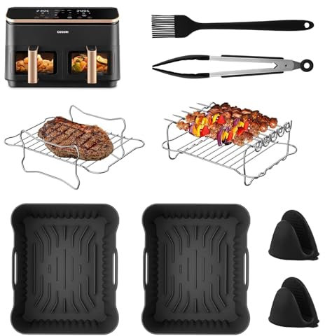 LUOJINYI Accessoire Air Fryer pour COSORI Dual Air Fryer 8,5L, Moule en Silicone pour Air Fryer pour Cosori Friteuse à Air Chaud CAF-R901-AEU, Accessoire pour Air Fryer, Facile à nettoyer