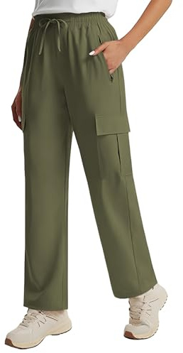 Pantalones Mujer Verano Ofertas Flash del Dia,Pantalones Cargo Mujer Cintura Elástica con Cordón Cómodos Pantalon Chandal Ligero con Multibolsillos Impermeable Secado Rápido Pantalón de Senderismo