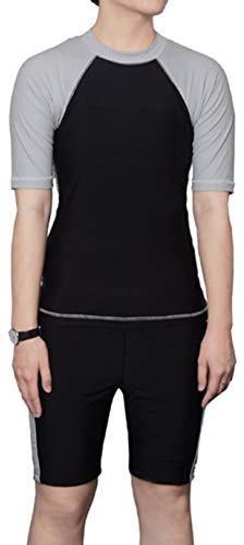 BaronHong Trans Lesbian Tomboy Pecho Binder Set de baño de Secado rápido Top Top + Pantalones de natación (Negro, 2XL)