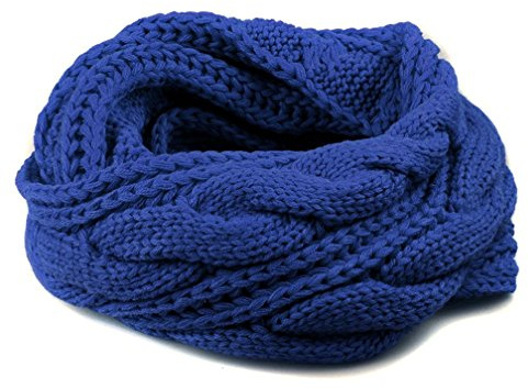 Amorar Écharpe tricotée en laine pour femme - Chaud - Hiver - Épais - Nœud rond - Pour homme