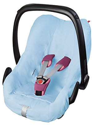 ByBoom - Universal Sommerbezug, Schonbezug aus 100% Baumwolle, für Babyschale, Autositz, z.B. Maxi Cosi CabrioFix, City, Pebble; Designed in Germany, MADE IN EU, Farbe:Hellblau