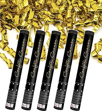 Luftschlangen Streamer Konfetti Kanone Umweltfreundlich Sehr Einfach zu Reinigen Auto-schmuck (5 X Gold 40 cm)