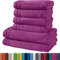 Erwin Müller Handtuchset, Frottierset Heidelberg 6-TLG. 100% Baumwolle Fuchsia - leichte Qualität, saugstark, schnelltrocknend, kompakt - ideal für Sport, Strand, Reisen