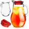 ORION GROUP Carafe en verre - 2,1 L - Avec couvercle et bec verseur - Pour boissons maison - Thé glacé, lait, café, vin, thé, fruits, carafe à eau