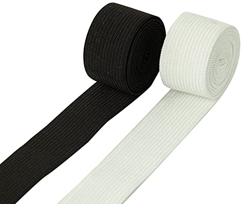 Shelver Elastic for Sewing, Wide Waistband Elastic in Widths: 20/25/40/50/75mm (Black, 20mm x 10m)