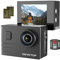 DEVETOP Action Cam 4K Fotocamera Subacquea 20MP Ultra HD Sport Camera 40M Impermeabile con Grandangolo 170° Microfono Esterno Telecomando Wireless 2.4G 2*Batterie da 1050 mAh e Accessori