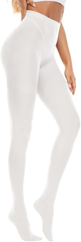 Zando Shape Strumpfhosen Für Damen, Bauchweg 80D Weiß Strumpfhose Tanzstrumpfhose Feinstrumpfhose Kompressionsstrumpfhose Damen, Weiß, 40