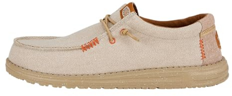 HEYDUDE - Wally Coastline Jute - Chaussures pour Hommes - Baskets avec Semelles Confortables - Style Mocassin, Silver, 43